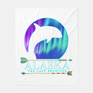 Alaska State Pride Alaska Northern Lights Alaskan  Fleece Blanket