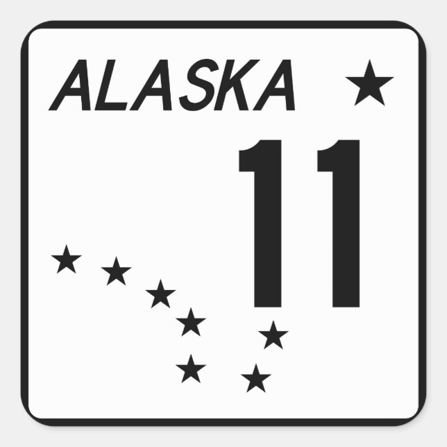 Alaska State Route 11 Square Sticker (Front)