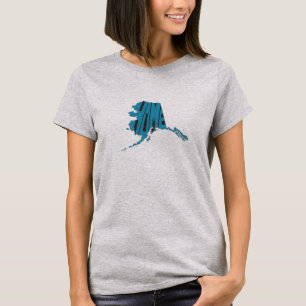 Alaska State Shape Home Word Art Blue Women’s T-Shirt