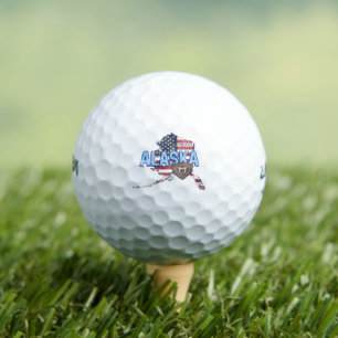 Alaska State United States Map Vintage USA Golf Balls