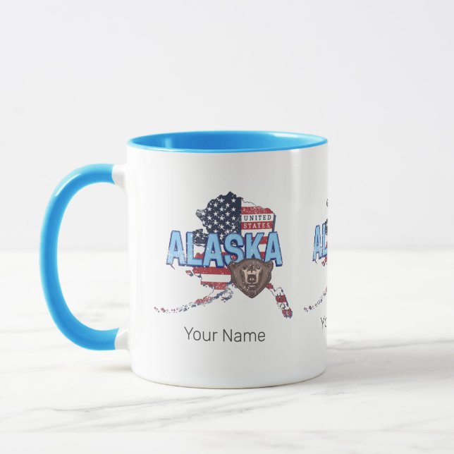Alaska State United States Map Vintage USA Mug (Left)
