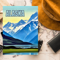Alaska, State, USA, Vintage, Nature, Mountains,