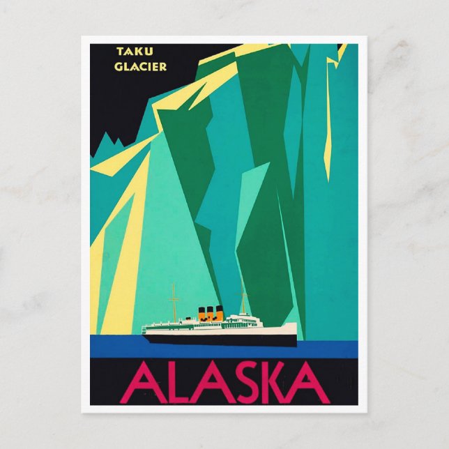 Alaska Taku Glacier Vintage Travel Postcard (Front)