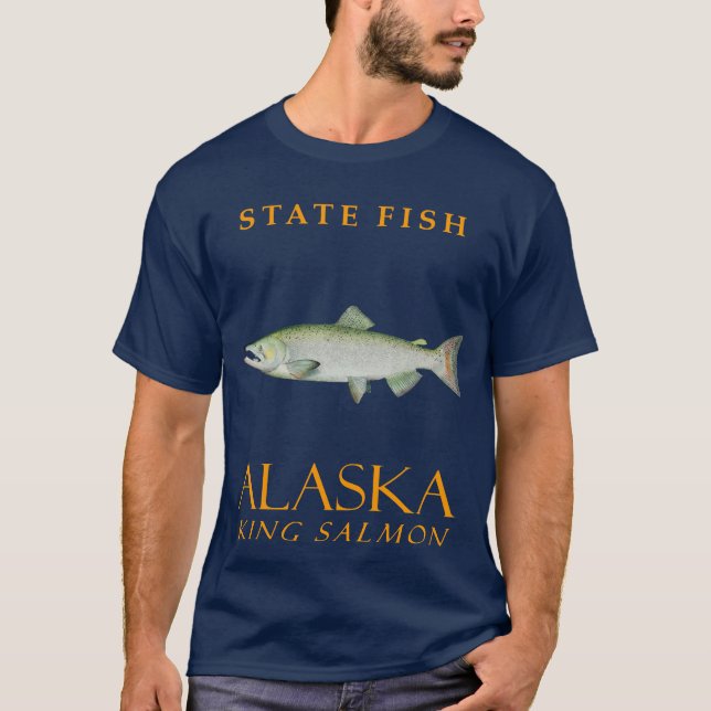 Alaska Territory Fish The King Salmon T-Shirt (Front)