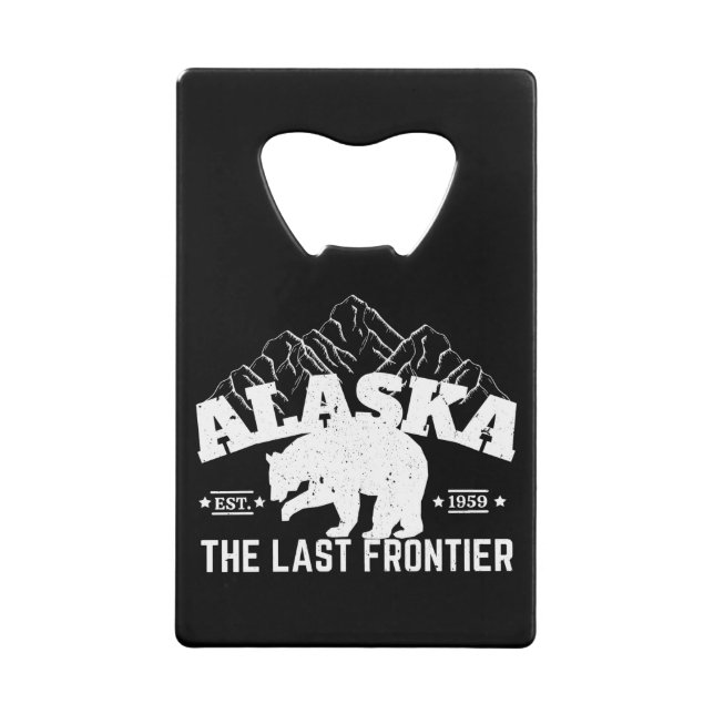 Alaska The Last Frontier Polar Bear Credit Card Bottle Opener (Front)