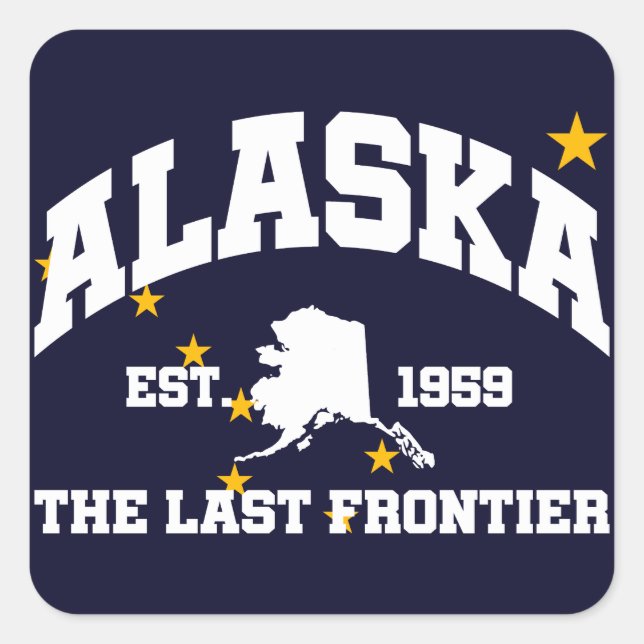 Alaska,The Last Frontier Square Sticker (Front)