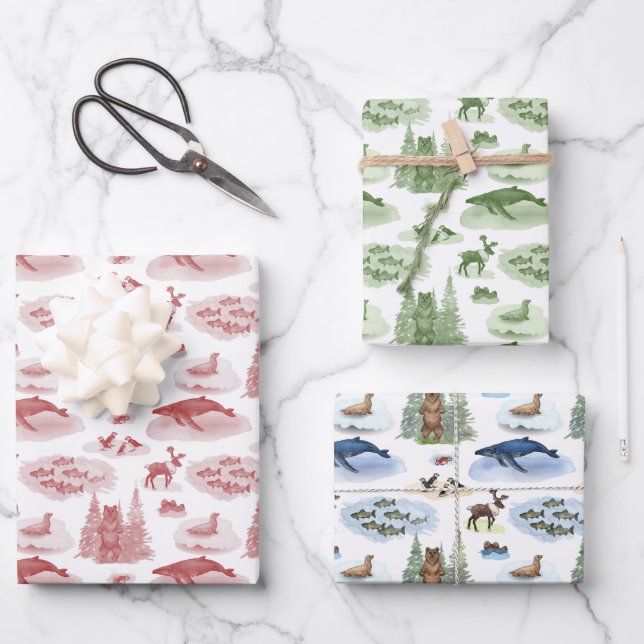 Alaska Toile Wrapping Paper  (Front)