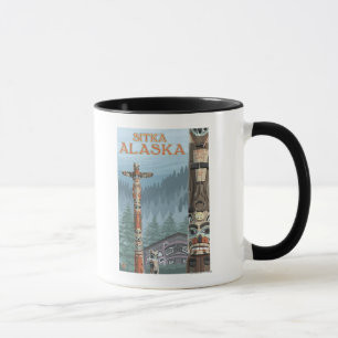 Alaska Totem Poles - Sitka, Alaska Mug