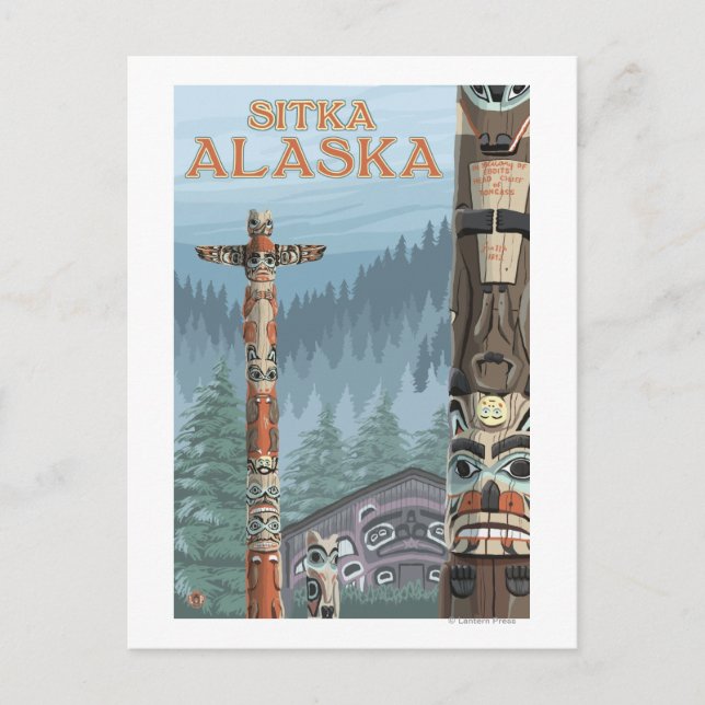 Alaska Totem Poles - Sitka, Alaska Postcard (Front)