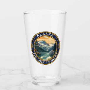 Alaska Travel Art Badge Glass