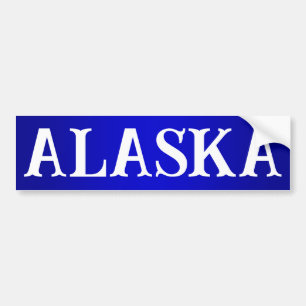 Alaska Typography Blue Gradient Bumper Sticker