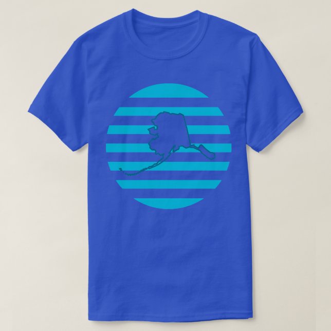 Alaska US State Retro Circle Blue TShirt (Design devant)