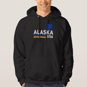 Alaska USA  Alaskan Retro Vintage Home State Flag Hoodie