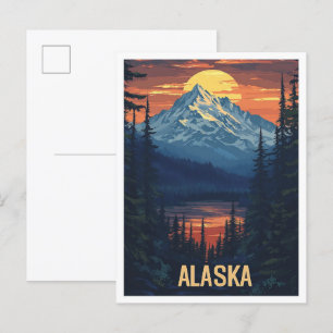 Alaska USA Art Vintage Travel Postcard