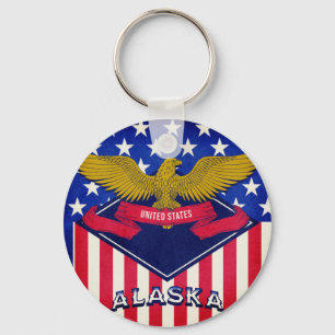 Alaska USA Flag Keychain