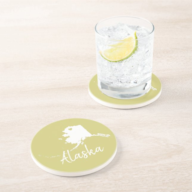 Alaska usa state map with heart shape design    coaster (Side)