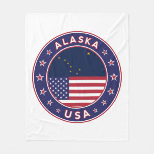 Alaska, USA States Fleece Blanket