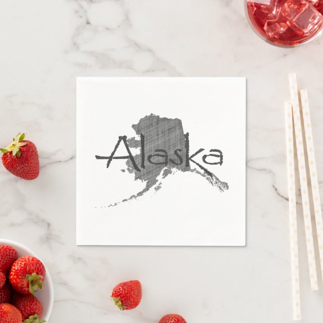 Alaska Vintage Line Textured Chalkboard Alaskan Napkin (Insitu)