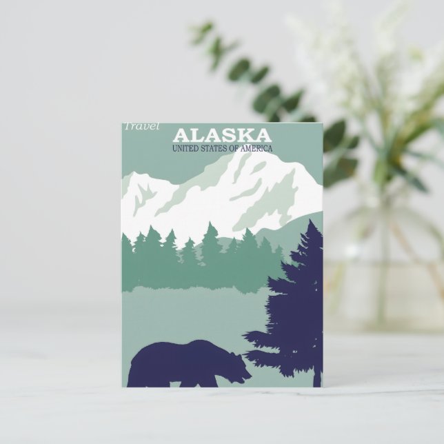 Alaska vintage poster postcard (Standing Front)