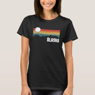 Alaska Vintage Sunset 80s Retro Summer State USA T-Shirt