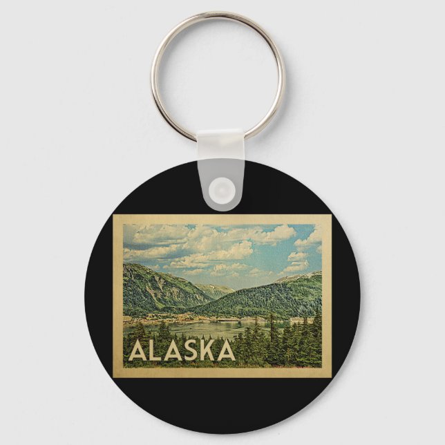 Alaska Vintage Travel Keychain (Front)