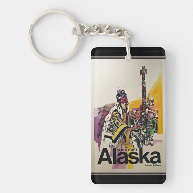 Alaska / Vintage Travel Poster Keychain (Front)