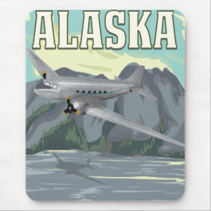 Alaska Vintage Travel Poster Mouse Pad