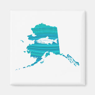 Alaska Wave Salmon Fishing Magnet