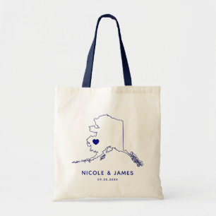 Alaska Wedding Welcome Bag Tote, Destination Map