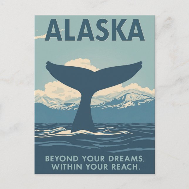 Alaska Whale Tail Adventure Postcard (Front)