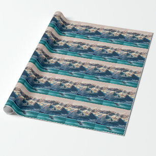 Alaska whale watching: boat excursion. wrapping paper