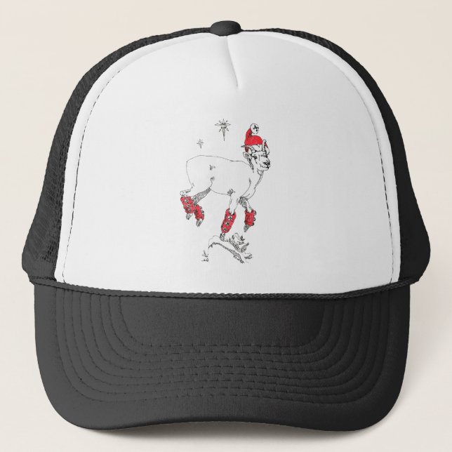 Alaska Whimsical Christmas Wildlife Trucker Hat (Front)