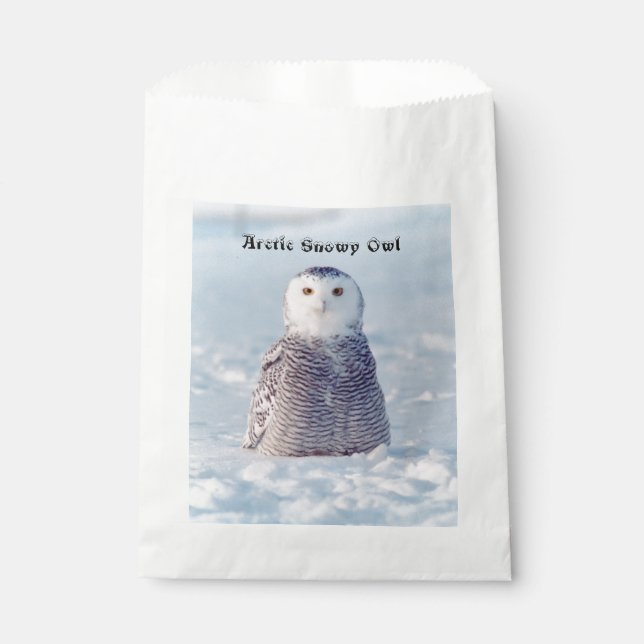 Alaska Wildlife Arctic Snowy Owl Favour Bag (Front)