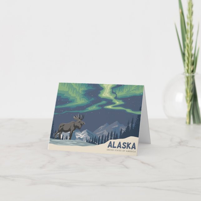 Alaska with Moose    Thank You Card (Front)