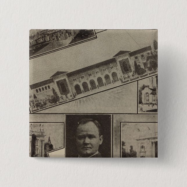 Alaska-Yukon Pacific Exposition, Seattle, 1909 2 Inch Square Button (Front)