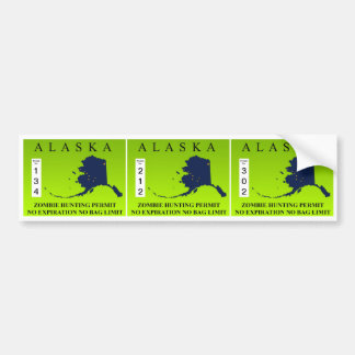 Alaska Zombie Hunting Permit Bumper Sticker