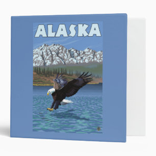 AlaskaBald Eagle Vintage Travel Poster Binder