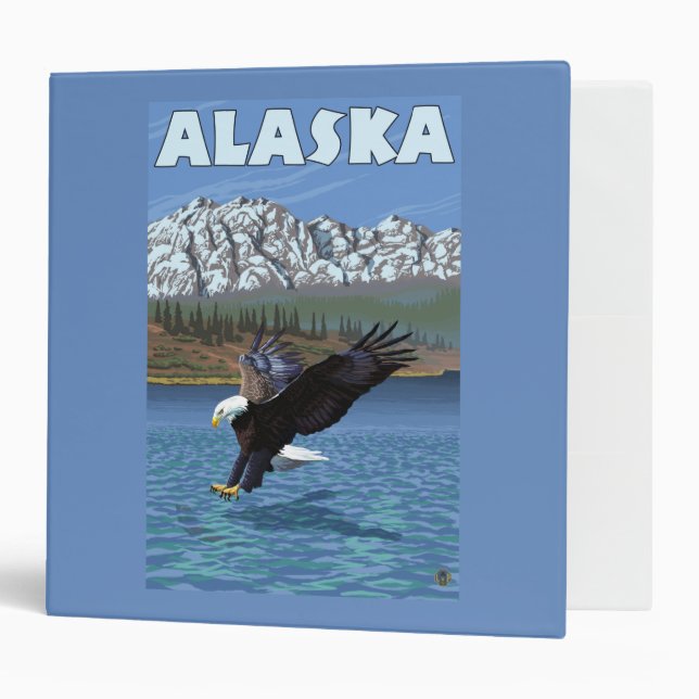 AlaskaBald Eagle Vintage Travel Poster Binder (Front/Inside)