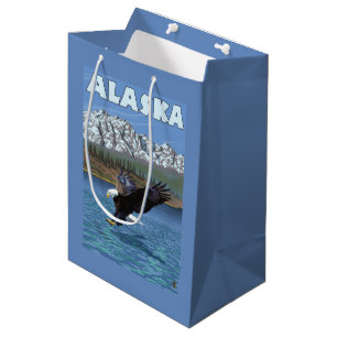 AlaskaBald Eagle Vintage Travel Poster Medium Gift Bag