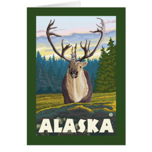 AlaskaCaribou in the Wild Vintage Travel