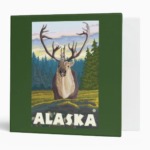 AlaskaCaribou in the Wild Vintage Travel Binder