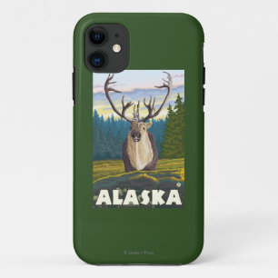 AlaskaCaribou in the Wild Vintage Travel iPhone 11 Case