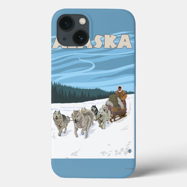 AlaskaDogsledding Vintage Travel Poster Case-Mate iPhone Case (Back)
