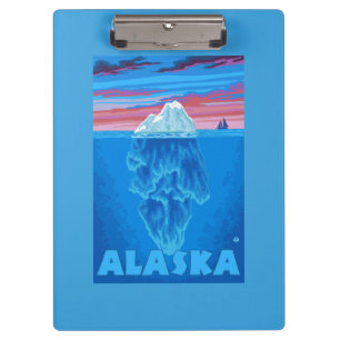 AlaskaIceberg Vintage Travel Poster Clipboard