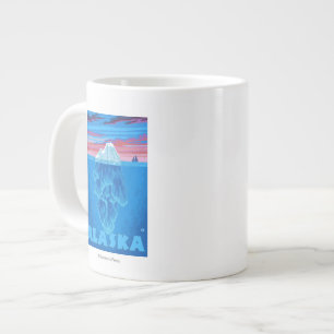 AlaskaIceberg Vintage Travel Poster Large Coffee Mug