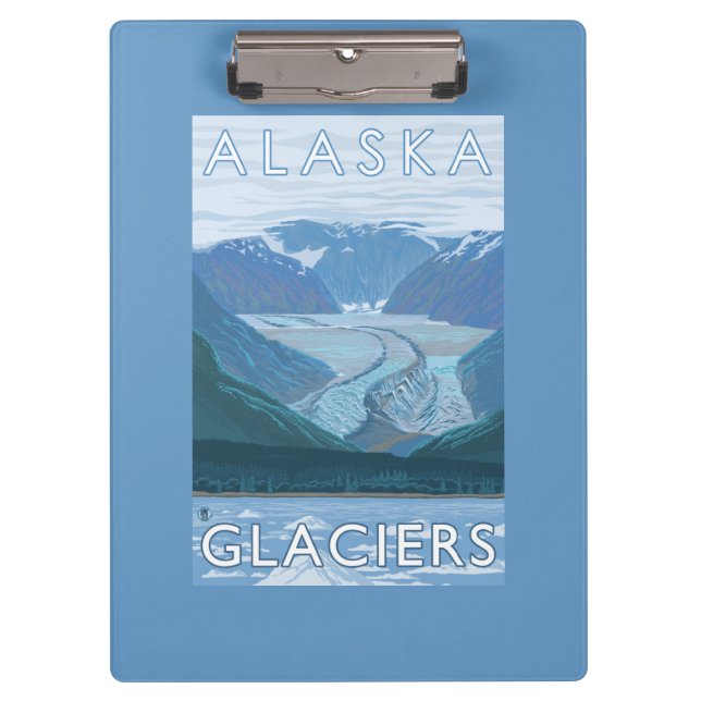 AlaskaLarge Glacier Scene Vintage Travel Clipboard (Front)