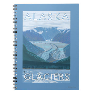 AlaskaLarge Glacier Scene Vintage Travel Notebook