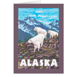 AlaskaMountain Goats Vintage Travel Poster