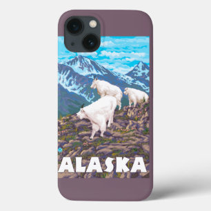 AlaskaMountain Goats Vintage Travel Poster iPhone 13 Case