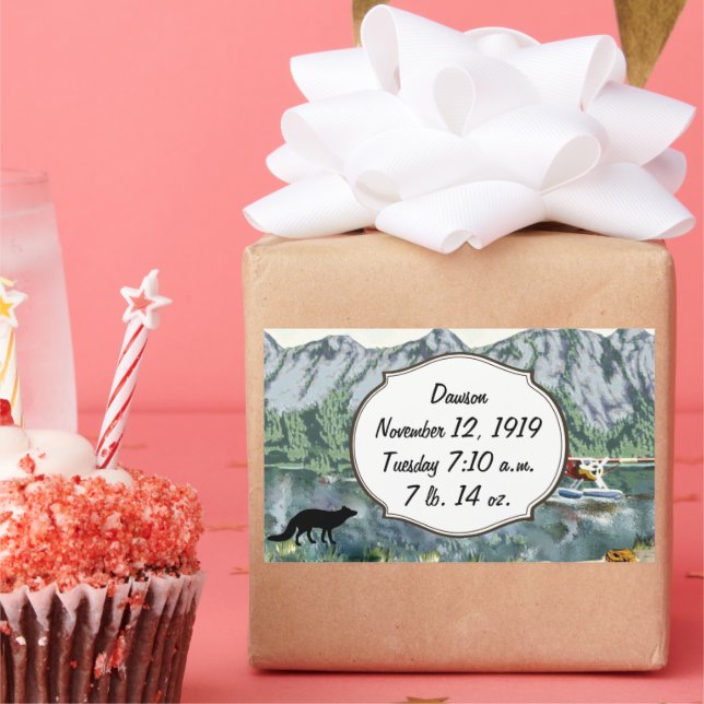 Alaskan baby boy birth record sticker (Party)